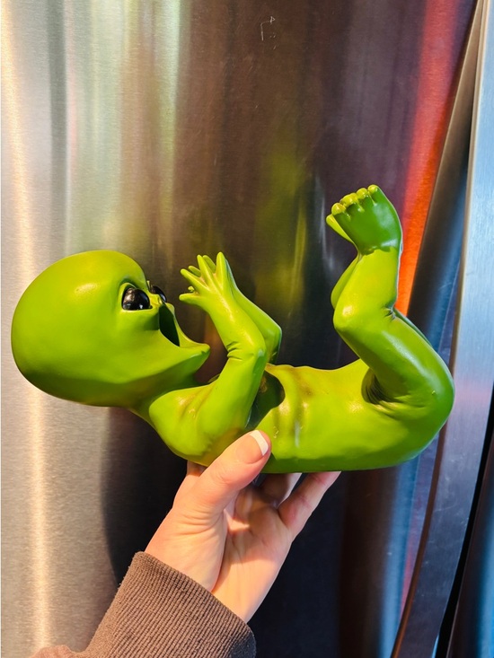 Other - Bright Green Alien Figurine wine/liquor bottle holder